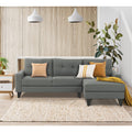 Adorn India Midas L Shape 6 Seater Sofa Set Right Hand Side (Grey) (3 Year Warranty)