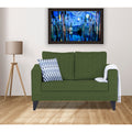 Adorn India Wood Hallton Plain 2 Seater Sofa (Green) (3 Year Warranty)