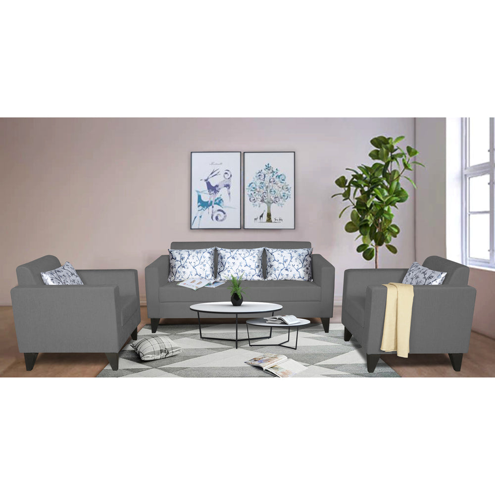 Adorn India Bladen 3-1-1 Five Seater Sofa Set(Grey)