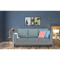 Adorn India Straight line Plus Blossom 3 Seater Sofa (Grey) (3 Year Warranty)