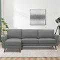 Adorn India Damian L Shape 6 Seater Sofa Set LHS (Grey) (3 Year Warranty)