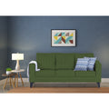 Adorn India Straight Line Plus Decent 3 Seater Sofa (Green) (3 Year Warranty)