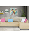 Adorn India Alexia Plus L Shape 5 Seater Sofa Set Blossom (Right Hand Side) (Beige)