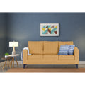 Adorn India Straight Line Plus Decent 3 Seater Sofa (Beige) (3 Year Warranty)