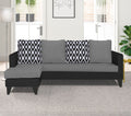 Adorn India Beetle Rhombus L Shape 5 Seater Sofa Set LHS (Grey & Black) (3 Year Warranty)