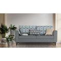 Adorn India Cortina Damask 3 Seater Sofa (Grey)