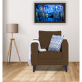 Adorn India Wood Hallton Plain 1 Seater Sofa (Brown) (3 Year Warranty)