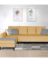 Adorn India Maddox L Shape 6 Seater Sofa Set Plain (Left Hand Side) (Beige)