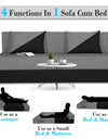 Adorn India Easy Desmond 3 Seater Sofa Cum Bed 6 x 6 (Grey & Black)