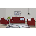 Adorn India Hallton Plain 3+2+1 6 Seater Sofa Set (Maroon) (3 Year Warranty)