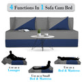 Adorn India Foam Easy Desmond 4 Seater Sofa Cum Bed 6 X 6 (Blue & Grey) (1 Year Warranty)