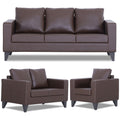 Adorn India Straight line Plus Leatherette 3+2+1 6 Seater Sofa Set (Brown) (3 Year Warranty)