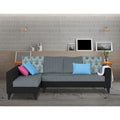 Adorn India Beetle Plus Leaf L Shape 6 Seater Sofa Set (Left Hand Side)(Black & Grey) (3 Year Warranty)