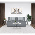 Adorn India Wood Easy Alyn Plus Stripes 3 Seater Sofa Cum Bed (5X6, Grey) (1 Year Warranty)