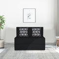 Adorn India Easy 2 Seater Sofa Cum Bed (Rhombus Pattern) Chennile Fabric - Washable Cover - Including 2 Cushion - Size 3' x 6' Ft (Black Color) Perfect for Home & Office for Guests