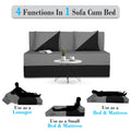 Adorn India Easy Desmond 2 Seater Sofa Cum Bed 4 X 6 (Grey & Black) (1 Year Warranty)