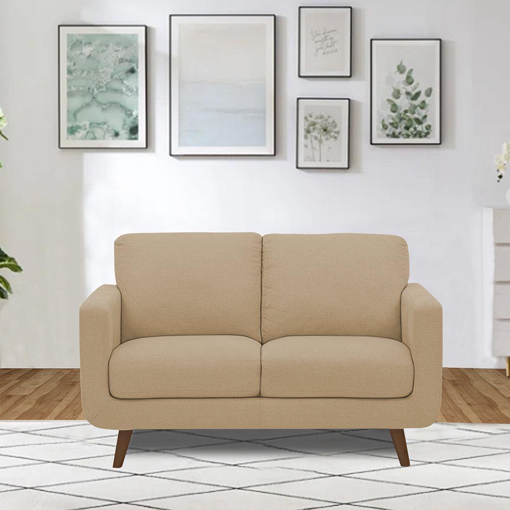 Adorn India Damian 2 Seater Sofa (Beige) (3 Year Warranty)