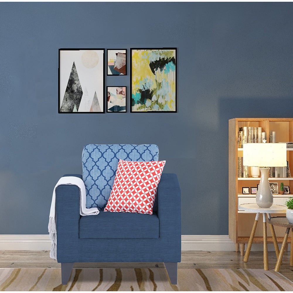 Straight line Plus Blossom 1 Seater Sofa (Blue)