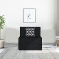 Adorn India Easy 1 Seater Sofa Cum Bed (Rhombus Pattern) Chennile Fabric - Washable Cover - Including 1 Cushion - Size 2.5' x 6' Ft (Black Color) Perfect for Home & Office for Guests