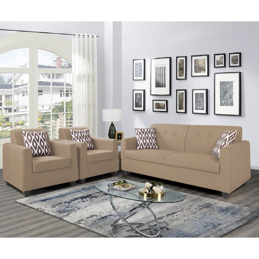 Adorn India Blazer Plus 3+1+1 5 Seater Sofa Set (Beige)