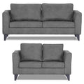 Adorn India Enzo Decent Premium Leatherette Suede 3+2 5 Seater Sofa Set (Grey)