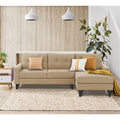 Adorn India Midas L Shape 6 Seater Sofa Set Right Hand Side (Beige) (3 Year Warranty)