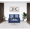 Adorn India Easy Alyn Plus Stripes 2 Seater Sofa Cum Bed (3x6) (Blue) (1 Year Warranty)