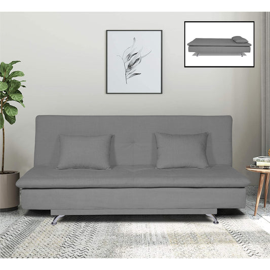 Adorn India Aspen three seater sofa cum bed (Grey)