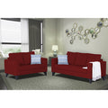 Adorn India Hallton Plain 3+2 5 Seater Sofa Set (Maroon) (3 Year Warranty)