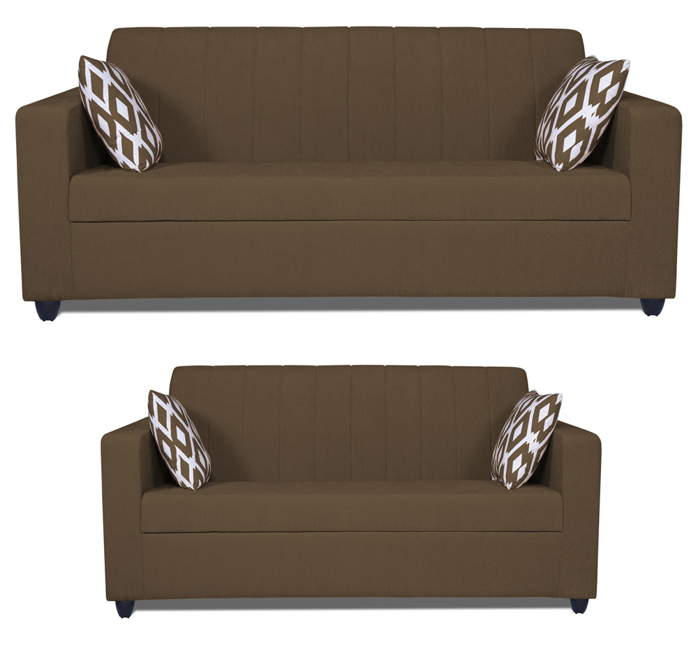 Rio Highback 3+2 5 Seater Sofa Set (Brown)