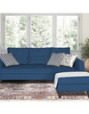 Adorn India Maddox L Shape 4 Seater Sofa Set Tufted (Right Hand Side) (Blue)