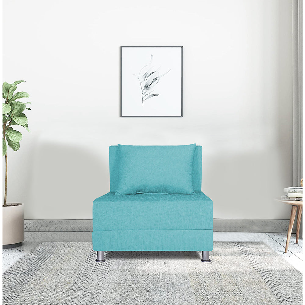Adorn India Easy Alyn Plus Decent 1 Seater Sofa Cum Bed (2.5x6) (Aqua Blue) (1 Year Warranty)