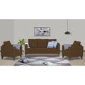 Adorn India Hallton Plain 3+1+1 5 Seater Sofa Set (Brown) (3 Year Warranty)