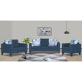 Adorn India Hallton Digitel Print Cushion 3+2+1 6 Seater Sofa Set (Blue) (3 Year Warranty)