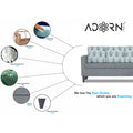 Adorn India Bruce Leaf L Shape 5 Seater Sofa Set RHS (Grey) (3 Year Warranty)