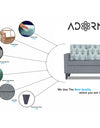 Adorn India Bruce Leaf L Shape 5 Seater Sofa Set (Right Hand Side) (Grey)
