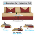 Adorn India Easy Boom 4 Seater Sofa Cum Bed 6 x 6 (Maroon & Beige) (1 Year Warranty)