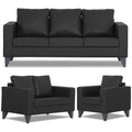 Adorn India Straight line Plus Leatherette 3+2+1 6 Seater Sofa Set (Black) (3 Year Warranty)