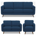 Adorn India Damian 3+2+1 6 Seater Sofa Set (Blue) (3 Year Warranty)