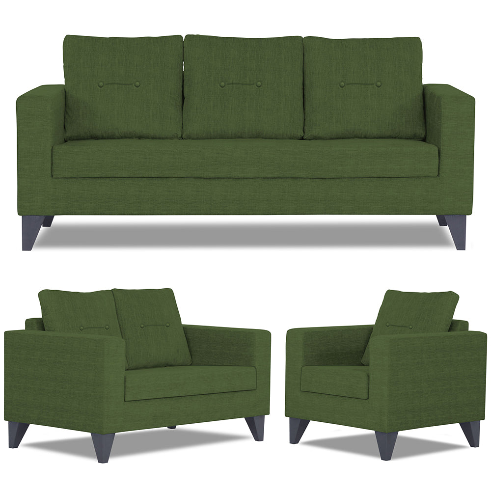 Adorn India Hallton Tufted 3+2+1 6 Seater Sofa Set (Green)