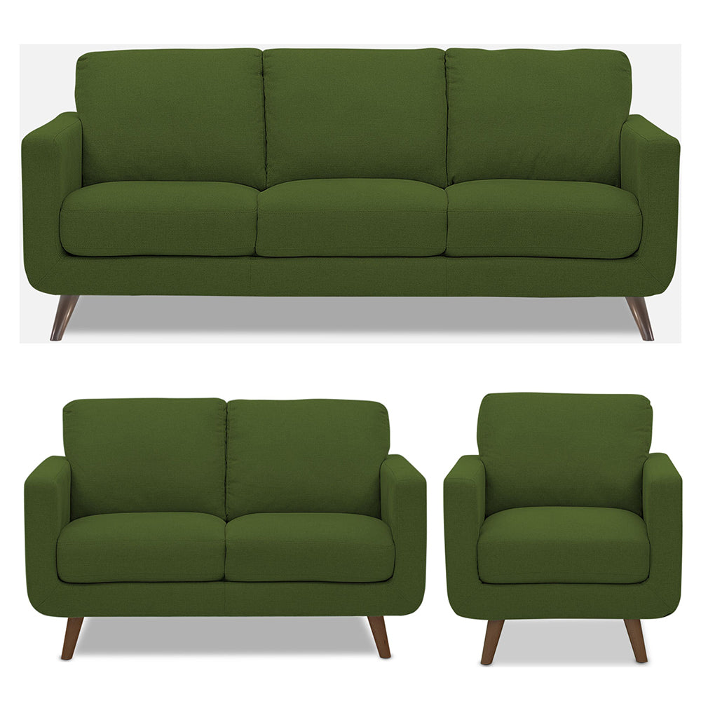 Adorn India Damian 3+2+1 6 Seater Sofa Set (Green) (3 Year Warranty)