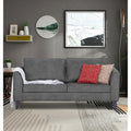 Adorn India Enzo Decent Premium Leatherette Suede 3 Seater Sofa (Grey)