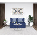 Adorn India Easy Alyn Plus Stripes 2 Seater Foam Sofa Cum Bed (4X6) (Blue) (1 Year Warranty)