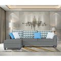 Adorn India Valencia Plus Bricks L Shape 6 Seater Sofa Set (Left Hand Side) (Grey)