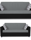 Adorn India Rio Highback 3+2 Five Seater Sofa Set (Grey & Black)