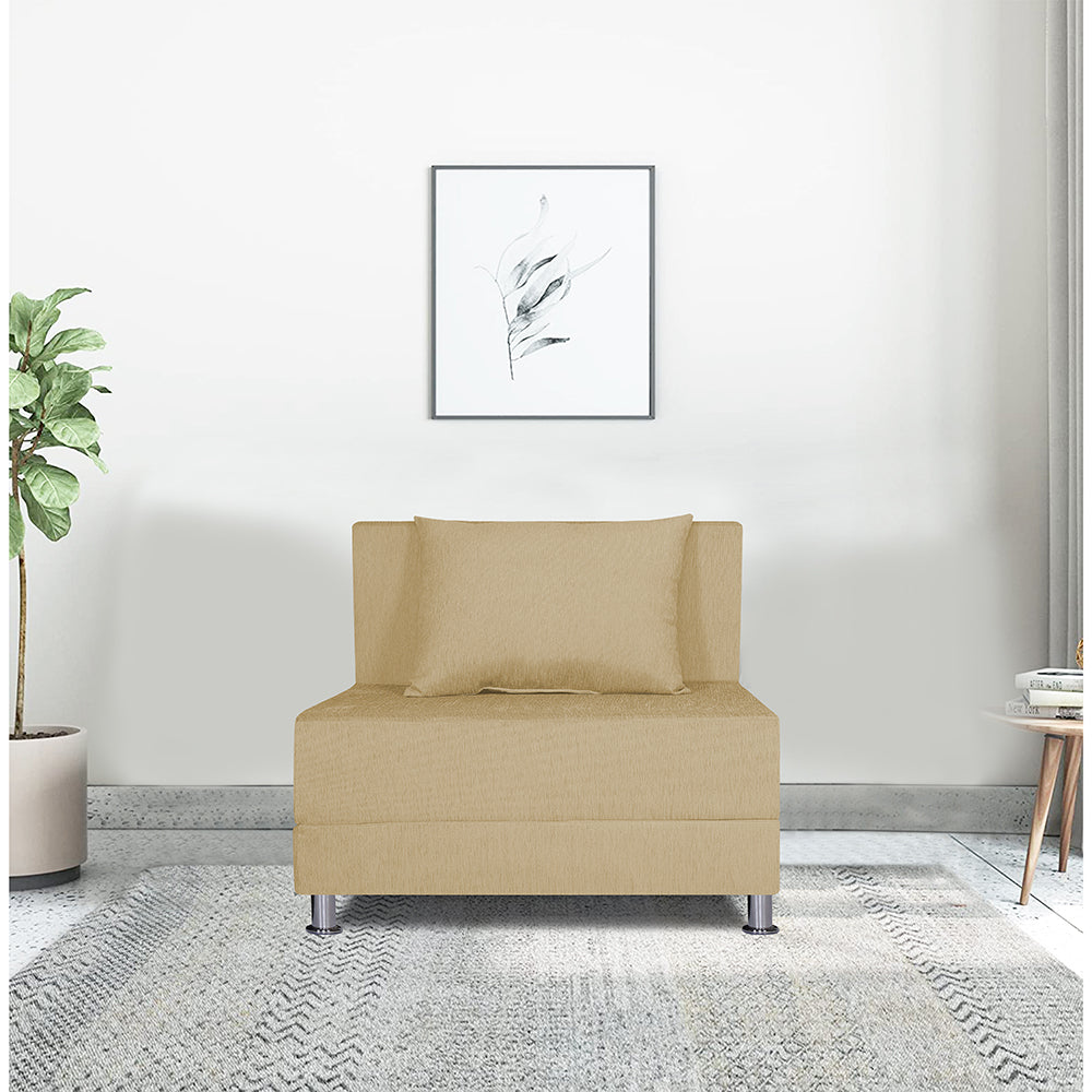 Adorn India Easy Alyn Plus Decent 2 Seater Sofa Cum Bed (3x6) (Beige) (1 Year Warranty)
