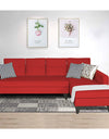 Adorn India Maddox Tufted L Shape 6 Seater Sofa Set (Right Hand Side) (Red)