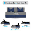 Adorn India Easy Boom 2 Seater Sofa Cum Bed 4 x 6 (Blue & Grey, Foam) (1 Year Warranty)
