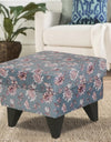 Adorn India Christoper 1 Seater Floral Print Puffy (Grey)