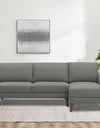 Adorn India Damian L Shape 6 Seater Sofa Set Right Hand Side (Grey)